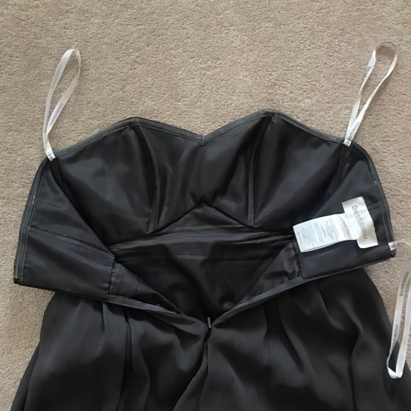 David’s Bridal Charcoal Grey Gown with Beading - Picture 6 of 9